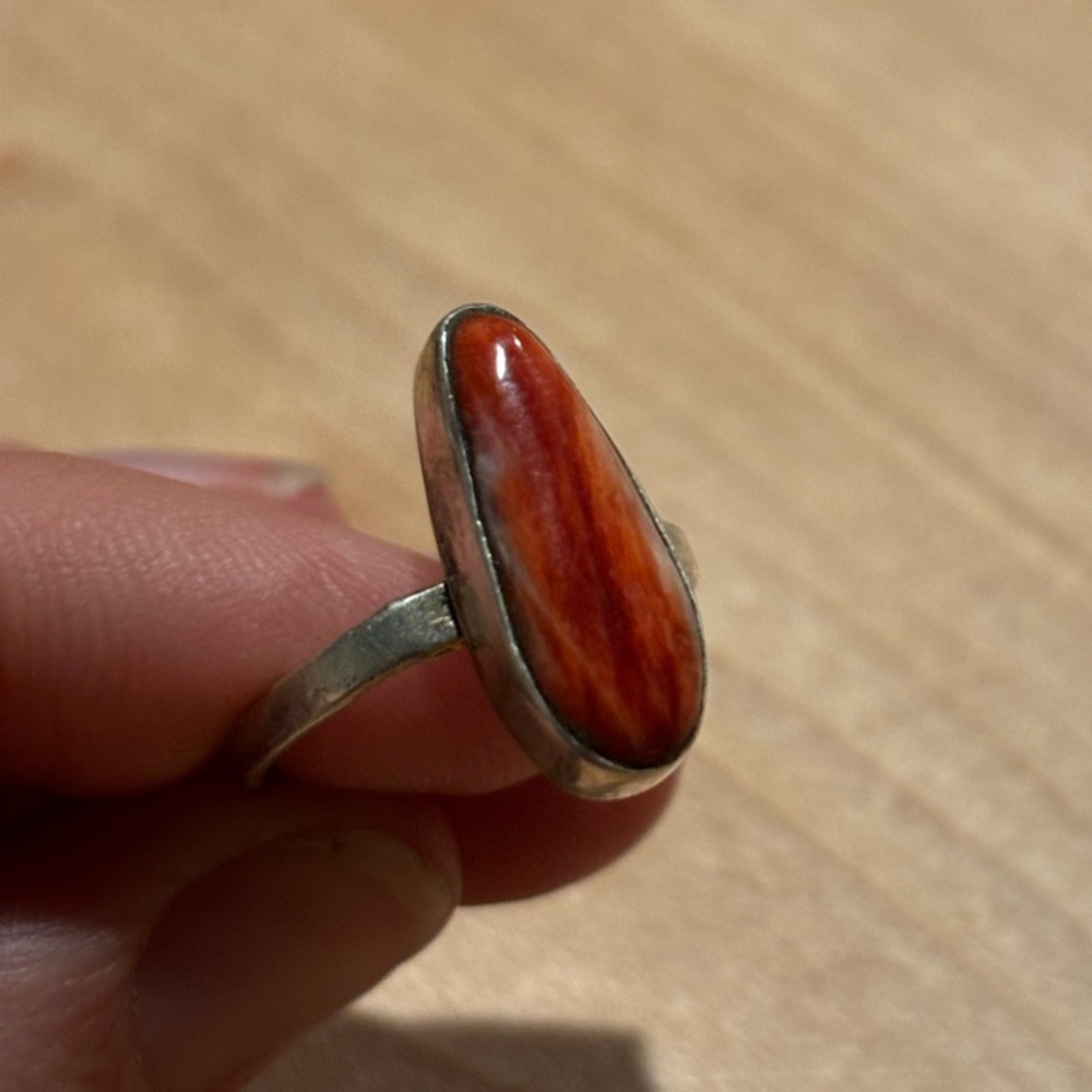 Spiny Oyster Shell and Sterling Silver Ring